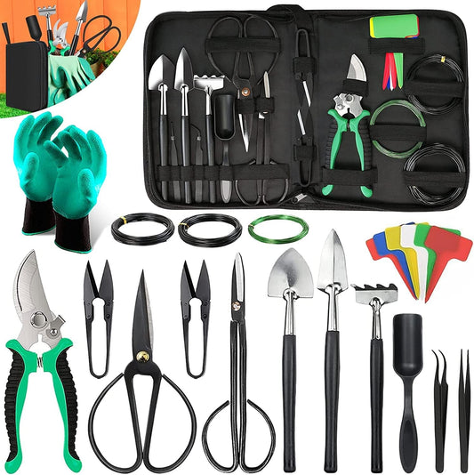 Bonsai Tools Kit 24PCS – Starter Trimming & Pruning Set for Beginners