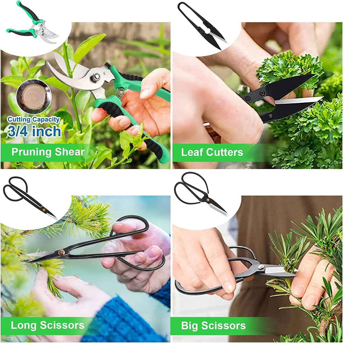 Bonsai Tools Kit 24PCS – Starter Trimming & Pruning Set for Beginners