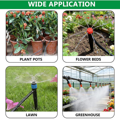 135PCS 240FT Drip Irrigation System Set, Automatic Drip Irrigation Kit for Greenhouse, Yard, Lawn, Plant, with 1/2 inch Hose, 1/4 inch Distribution Tubing and Accessories