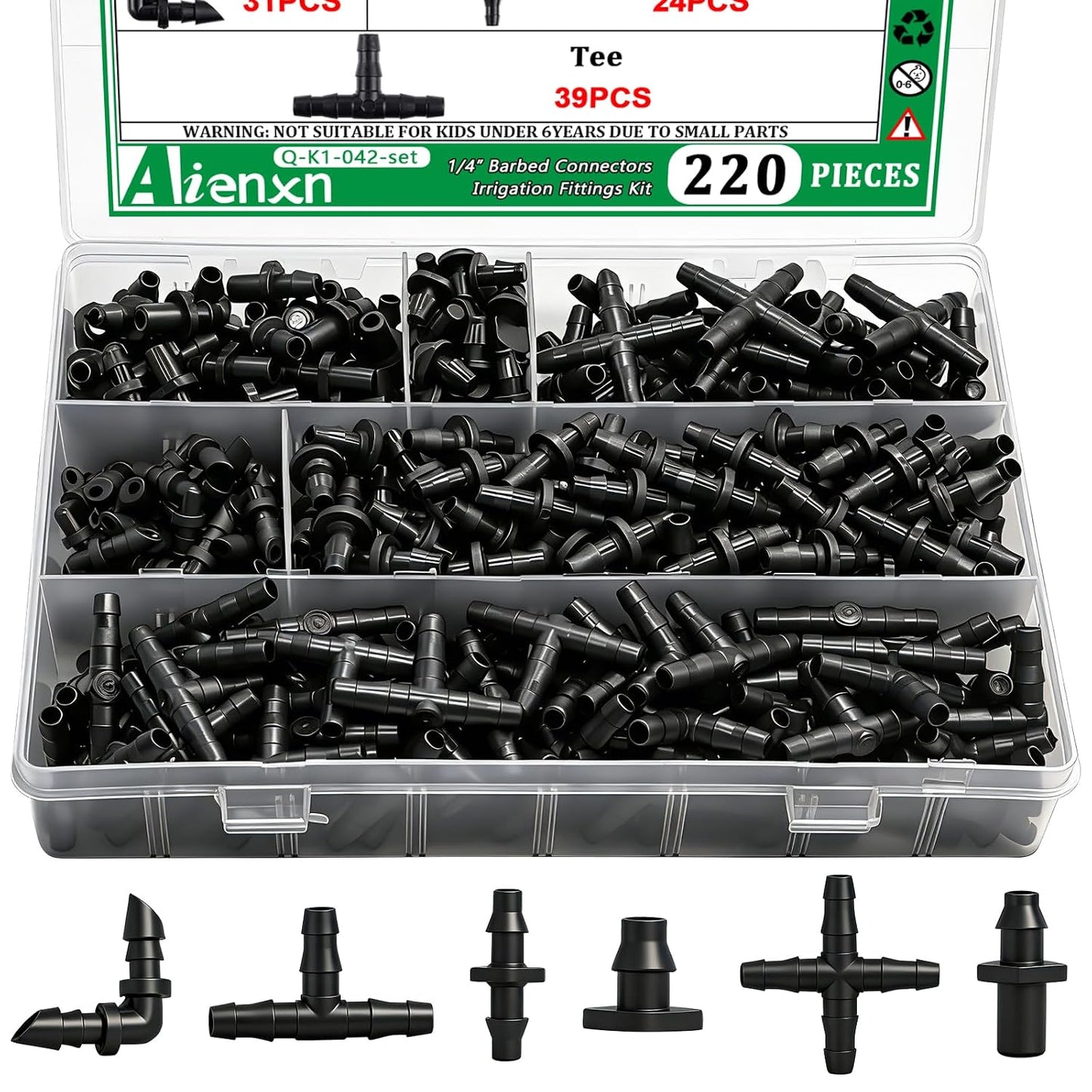 135PCS 240FT Drip Irrigation System Set, Automatic Drip Irrigation Kit for Greenhouse, Yard, Lawn, Plant, with 1/2 inch Hose, 1/4 inch Distribution Tubing and Accessories