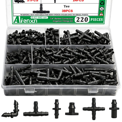 135PCS 240FT Drip Irrigation System Set, Automatic Drip Irrigation Kit for Greenhouse, Yard, Lawn, Plant, with 1/2 inch Hose, 1/4 inch Distribution Tubing and Accessories