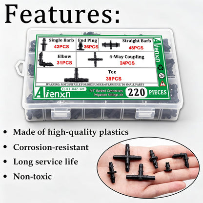 135PCS 240FT Drip Irrigation System Set, Automatic Drip Irrigation Kit for Greenhouse, Yard, Lawn, Plant, with 1/2 inch Hose, 1/4 inch Distribution Tubing and Accessories