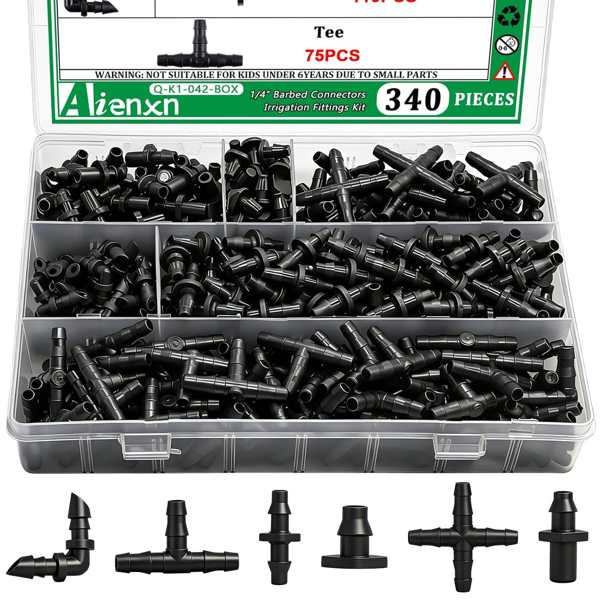 135PCS 240FT Drip Irrigation System Set, Automatic Drip Irrigation Kit for Greenhouse, Yard, Lawn, Plant, with 1/2 inch Hose, 1/4 inch Distribution Tubing and Accessories