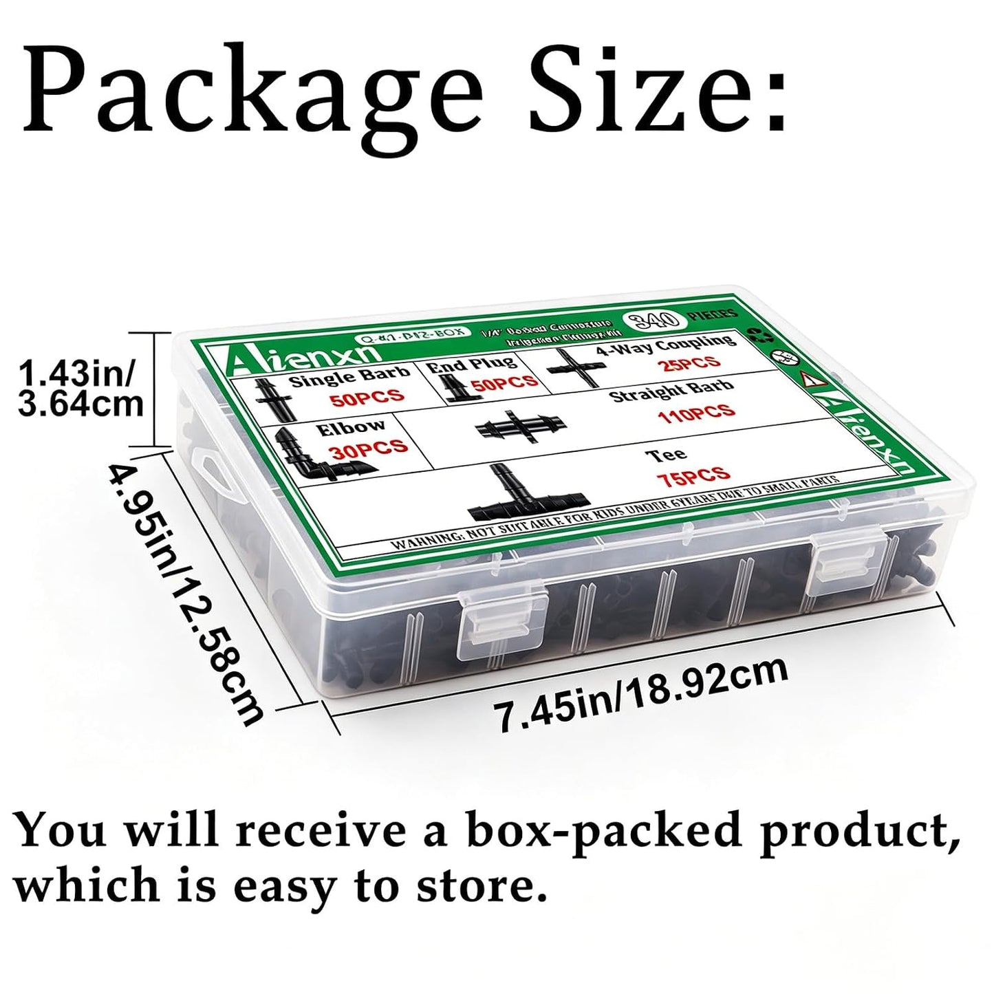 135PCS 240FT Drip Irrigation System Set, Automatic Drip Irrigation Kit for Greenhouse, Yard, Lawn, Plant, with 1/2 inch Hose, 1/4 inch Distribution Tubing and Accessories