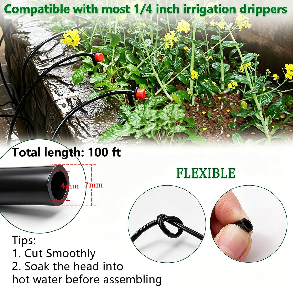 135PCS 240FT Drip Irrigation System Set, Automatic Drip Irrigation Kit for Greenhouse, Yard, Lawn, Plant, with 1/2 inch Hose, 1/4 inch Distribution Tubing and Accessories
