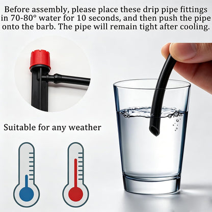 135PCS 240FT Drip Irrigation System Set, Automatic Drip Irrigation Kit for Greenhouse, Yard, Lawn, Plant, with 1/2 inch Hose, 1/4 inch Distribution Tubing and Accessories