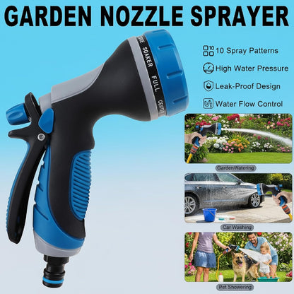 Garden Hose Nozzles with 10 Spray Patterns Sprayer Water Hose Nozzle Spray