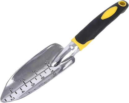 Transplant Trowel with Measurements AluminumAlloy Planting Tools with Rubber Handle Small Gardening Hand Tools Shovels for Planting Digging Transplanting Gardening Cultivating Transplanting Supplies