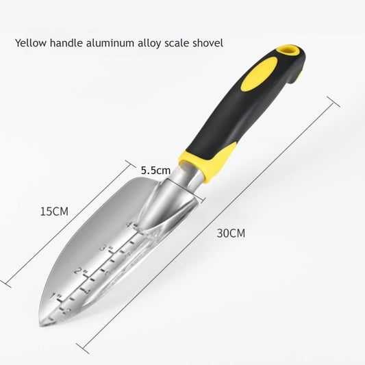 Transplant Trowel with Measurements AluminumAlloy Planting Tools with Rubber Handle Small Gardening Hand Tools Shovels for Planting Digging Transplanting Gardening Cultivating Transplanting Supplies