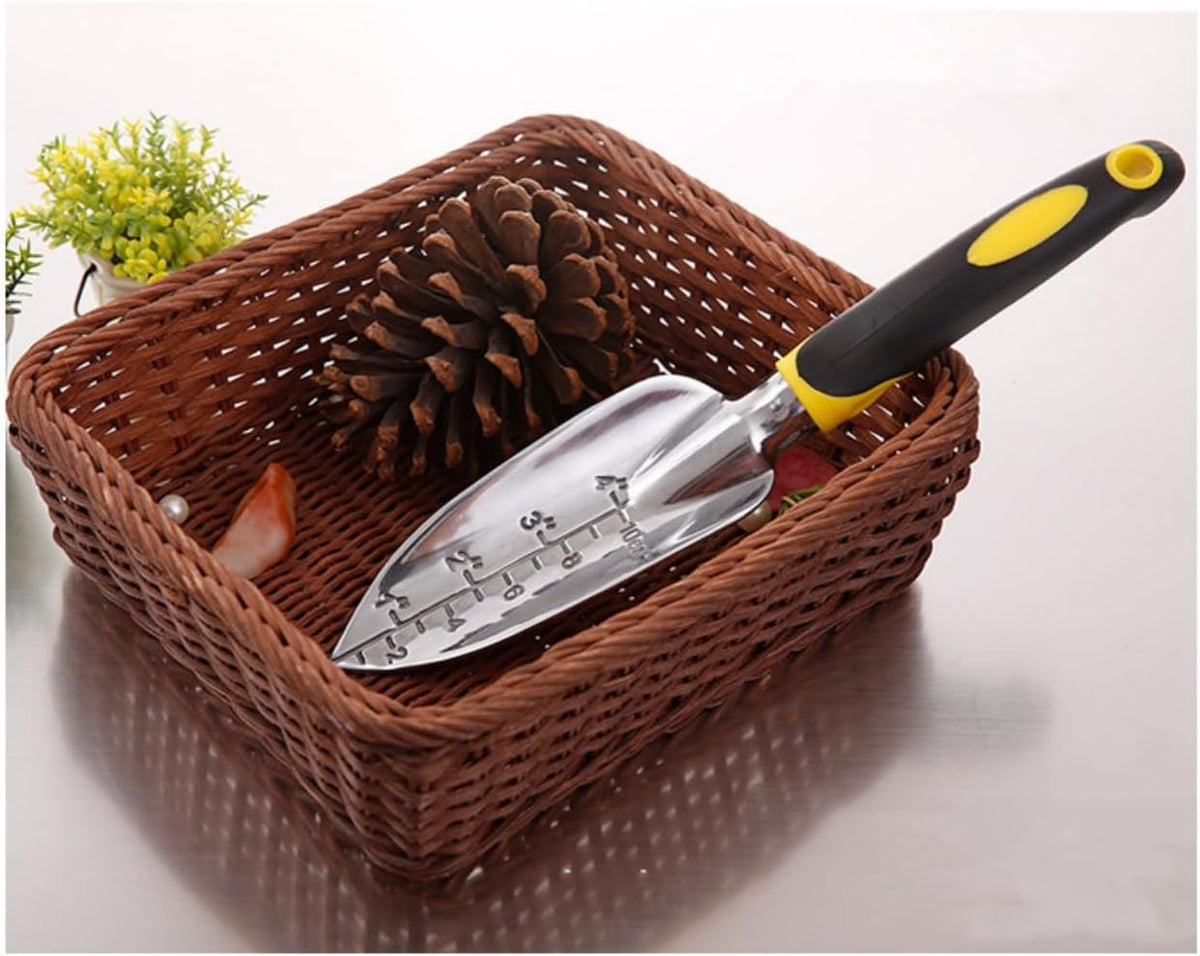 Transplant Trowel with Measurements AluminumAlloy Planting Tools with Rubber Handle Small Gardening Hand Tools Shovels for Planting Digging Transplanting Gardening Cultivating Transplanting Supplies