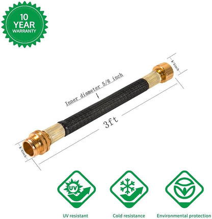 Upgraded Water Hose Extension Adapter, Garden Hose Connector, 3 ft Lead-in Hose, Anti-Kink Design with Integrated Spiral Tube,for Hose Reel/RV/Dehumidifier, Durable/Drinking Water Safe