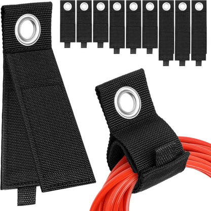 Heavy-Duty Storage Straps，Extension Cord Holder Organizer Variety Pack Holds 55lbs，Fit Easily on Hooks or Nails ， Perfect for Garage Organization 3-pk 10",14" and 18", Black (9, BLACK)