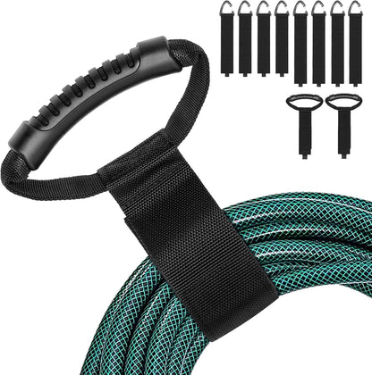 Heavy-Duty Storage Straps，Extension Cord Holder Organizer Variety Pack Holds 55lbs，Fit Easily on Hooks or Nails ， Perfect for Garage Organization 3-pk 10",14" and 18", Black (9, BLACK)