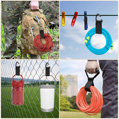 Heavy-Duty Storage Straps，Extension Cord Holder Organizer Variety Pack Holds 55lbs，Fit Easily on Hooks or Nails ， Perfect for Garage Organization 3-pk 10",14" and 18", Black (9, BLACK)