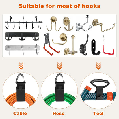 Heavy-Duty Storage Straps，Extension Cord Holder Organizer Variety Pack Holds 55lbs，Fit Easily on Hooks or Nails ， Perfect for Garage Organization 3-pk 10",14" and 18", Black (9, BLACK)