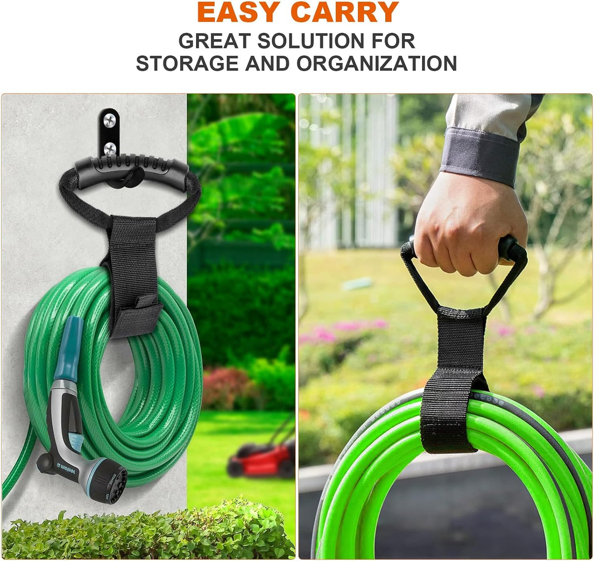 Heavy-Duty Storage Straps，Extension Cord Holder Organizer Variety Pack Holds 55lbs，Fit Easily on Hooks or Nails ， Perfect for Garage Organization 3-pk 10",14" and 18", Black (9, BLACK)