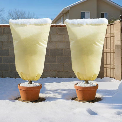 4 Packs 2 Size Plant Covers Freeze Protection, Winter Plant Cover Cold Weather Tree Frost Cloth Warm Blankets Shrub Covers for Outdoor Plant (32''×39''+47''×71'')