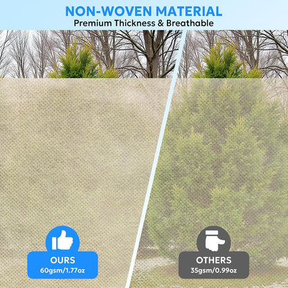 4 Packs 2 Size Plant Covers Freeze Protection, Winter Plant Cover Cold Weather Tree Frost Cloth Warm Blankets Shrub Covers for Outdoor Plant (32''×39''+47''×71'')