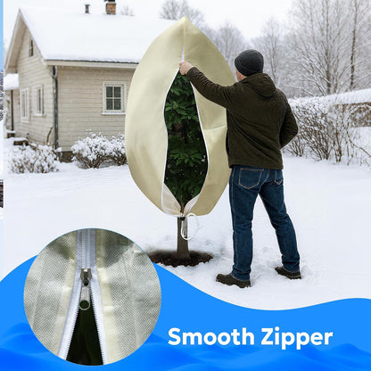4 Packs 2 Size Plant Covers Freeze Protection, Winter Plant Cover Cold Weather Tree Frost Cloth Warm Blankets Shrub Covers for Outdoor Plant (32''×39''+47''×71'')