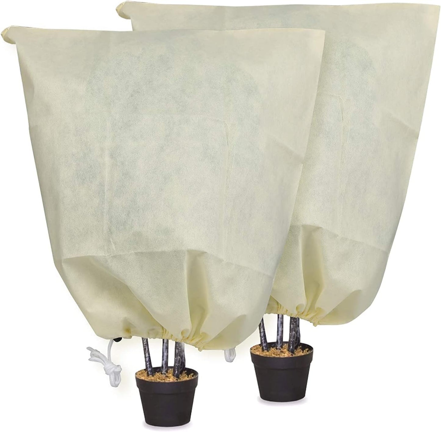 4 Packs 2 Size Plant Covers Freeze Protection, Winter Plant Cover Cold Weather Tree Frost Cloth Warm Blankets Shrub Covers for Outdoor Plant (32''×39''+47''×71'')