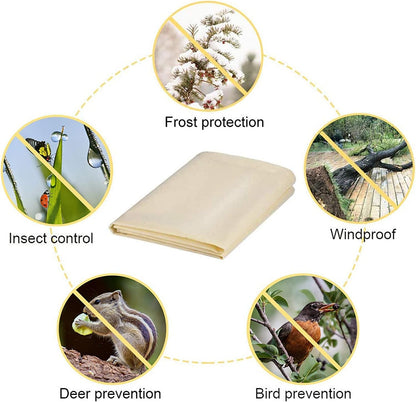 4 Packs 2 Size Plant Covers Freeze Protection, Winter Plant Cover Cold Weather Tree Frost Cloth Warm Blankets Shrub Covers for Outdoor Plant (32''×39''+47''×71'')