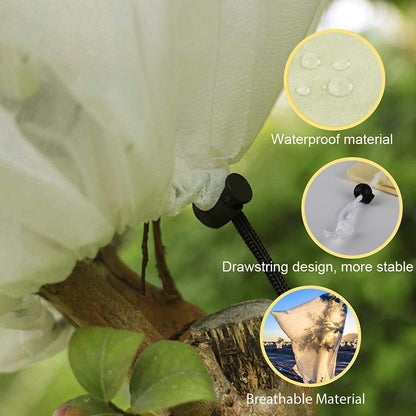 4 Packs 2 Size Plant Covers Freeze Protection, Winter Plant Cover Cold Weather Tree Frost Cloth Warm Blankets Shrub Covers for Outdoor Plant (32''×39''+47''×71'')