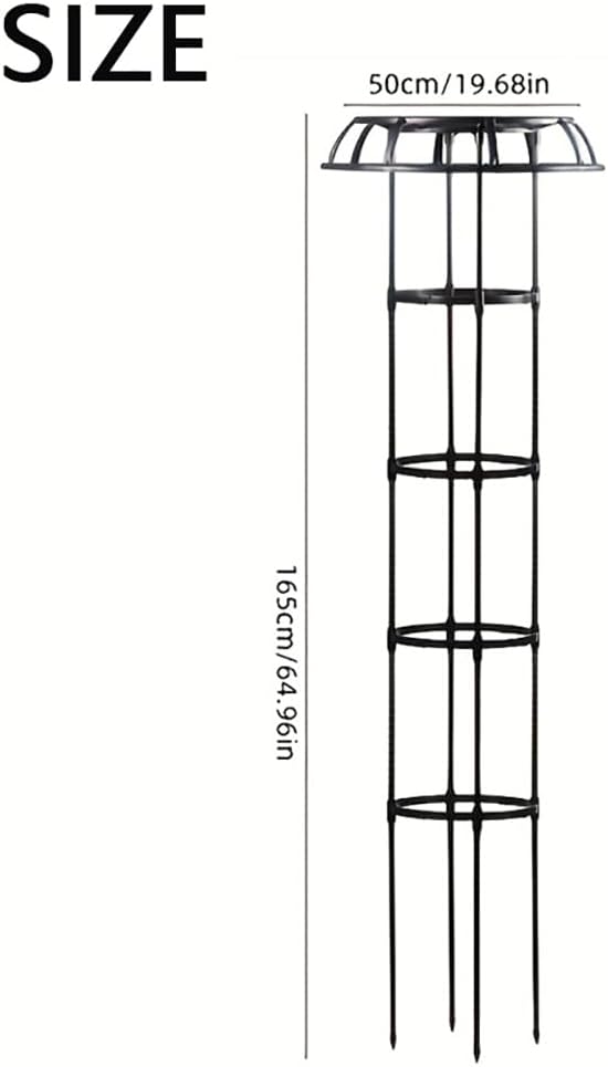 Rustproof Metal Garden Obelisk Trellis for Climbing Plants 6.6FT Round Flower Trellises for Clematis Vine Jasmine Support(XNHBT)