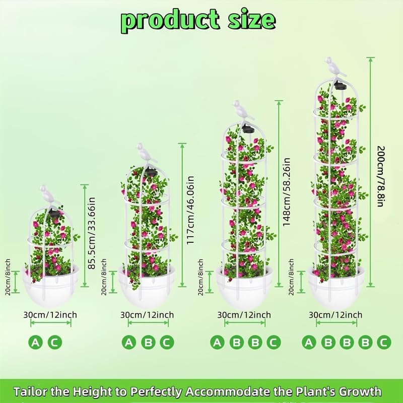 Rustproof Metal Garden Obelisk Trellis for Climbing Plants 6.6FT Round Flower Trellises for Clematis Vine Jasmine Support(XNHBT)