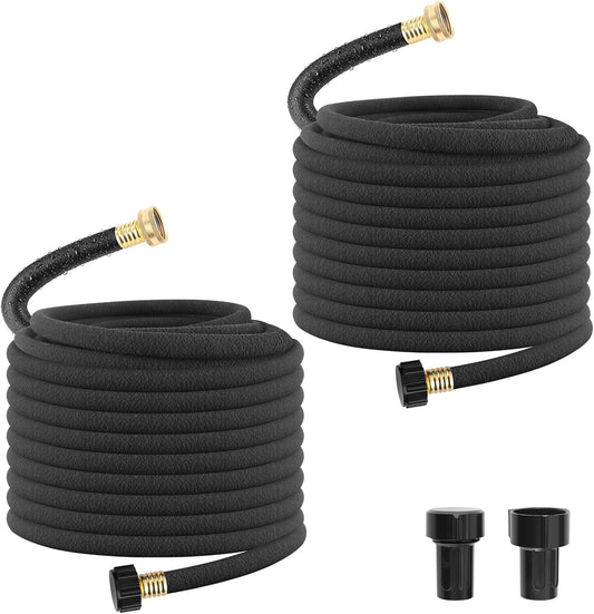 100FT Soaker Hose 1/2" Drip Hose for Garden 80% Water Saving Drip Hose with Brass Connectors Drip Irrigation System Kit for Flower Bed Lawn Garden