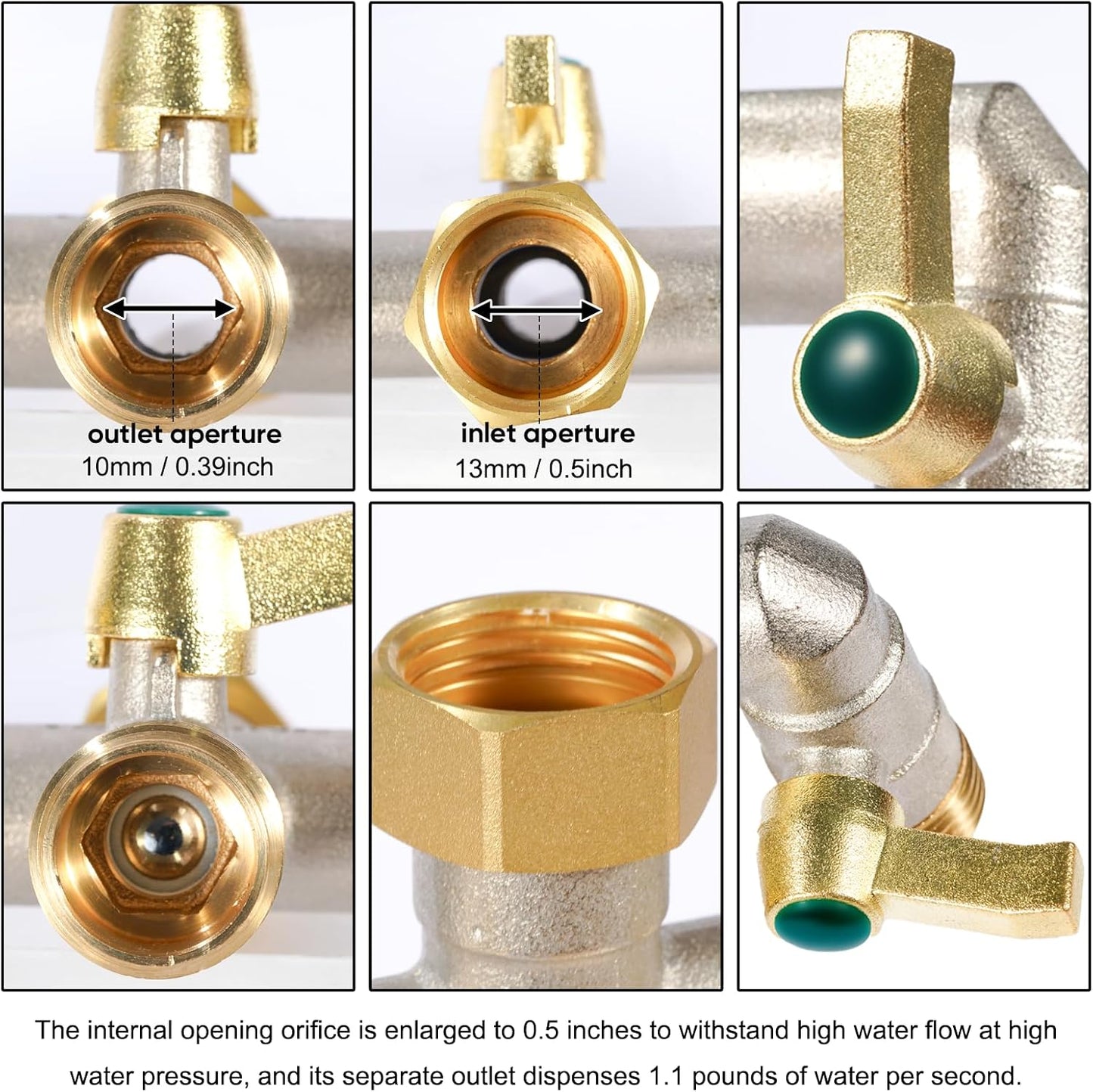 Yayamz 2 Way Garden Hose Splitter, Heavy Duty Brass Hose Splitter