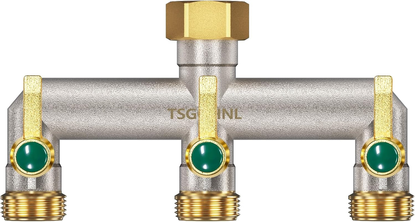 Yayamz 2 Way Garden Hose Splitter, Heavy Duty Brass Hose Splitter
