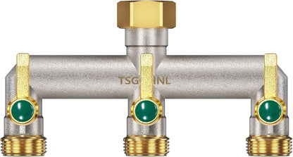 Yayamz 2 Way Garden Hose Splitter, Heavy Duty Brass Hose Splitter