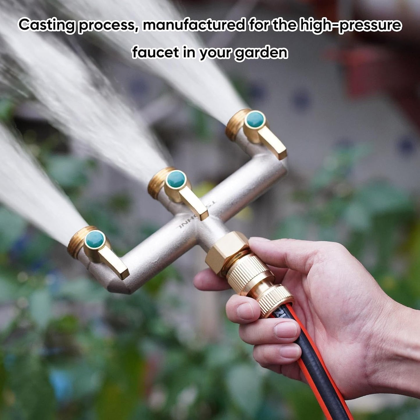 Yayamz 2 Way Garden Hose Splitter, Heavy Duty Brass Hose Splitter