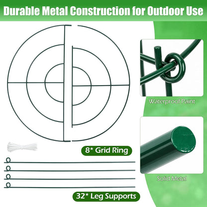 8 Pack Peony Cages and Supports, 11.5 x 20 Inch Plant Support Cage Set