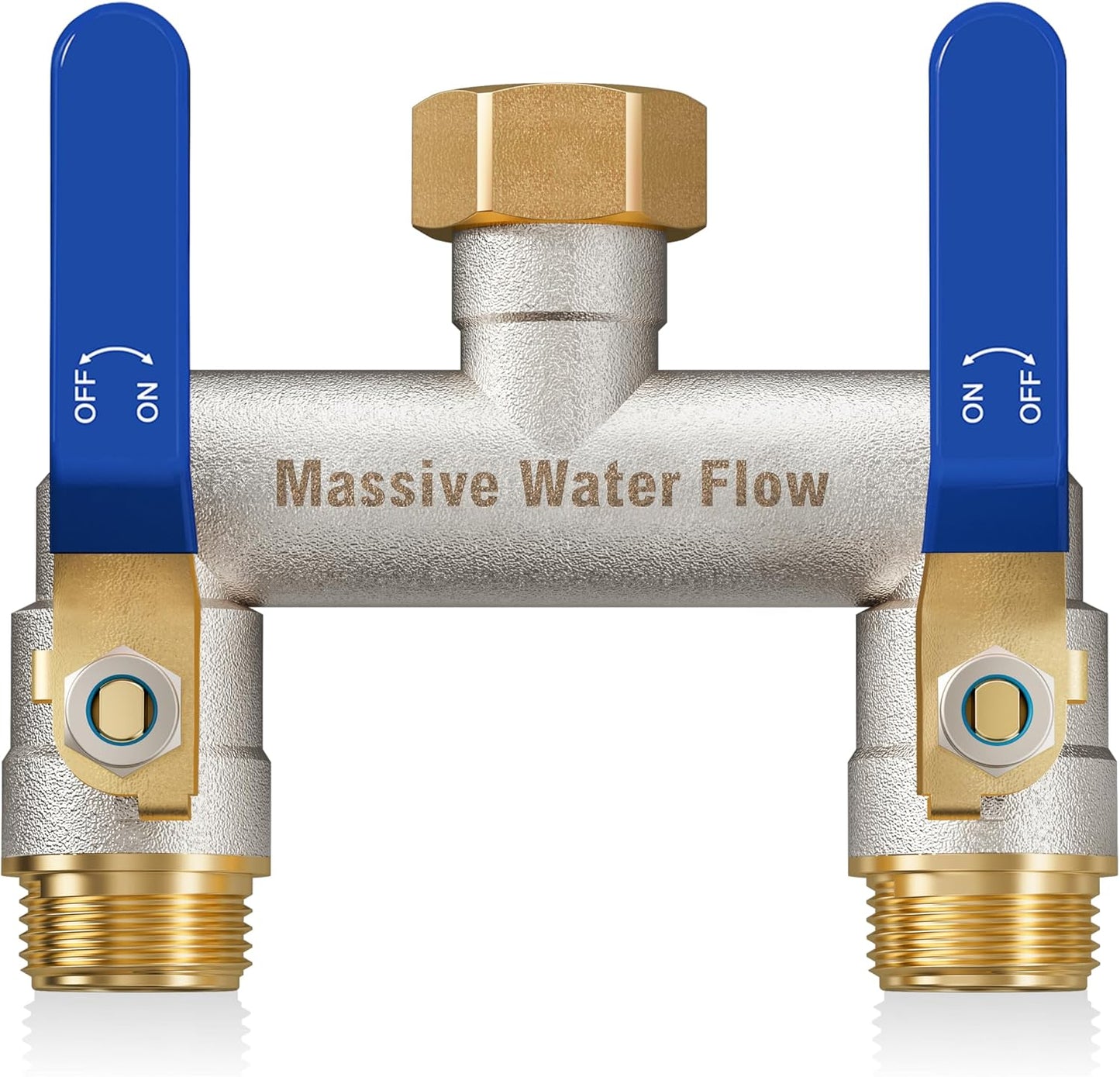 Hose Splitter 2 Way Heavy Duty, Brass Garden Hose Splitter