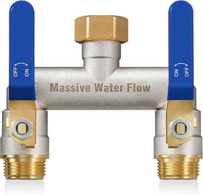 Hose Splitter 2 Way Heavy Duty, Brass Garden Hose Splitter