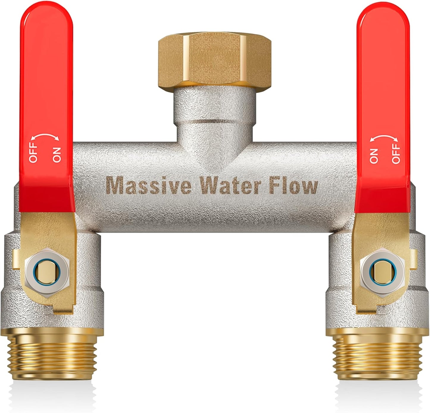 Hose Splitter 2 Way Heavy Duty, Brass Garden Hose Splitter