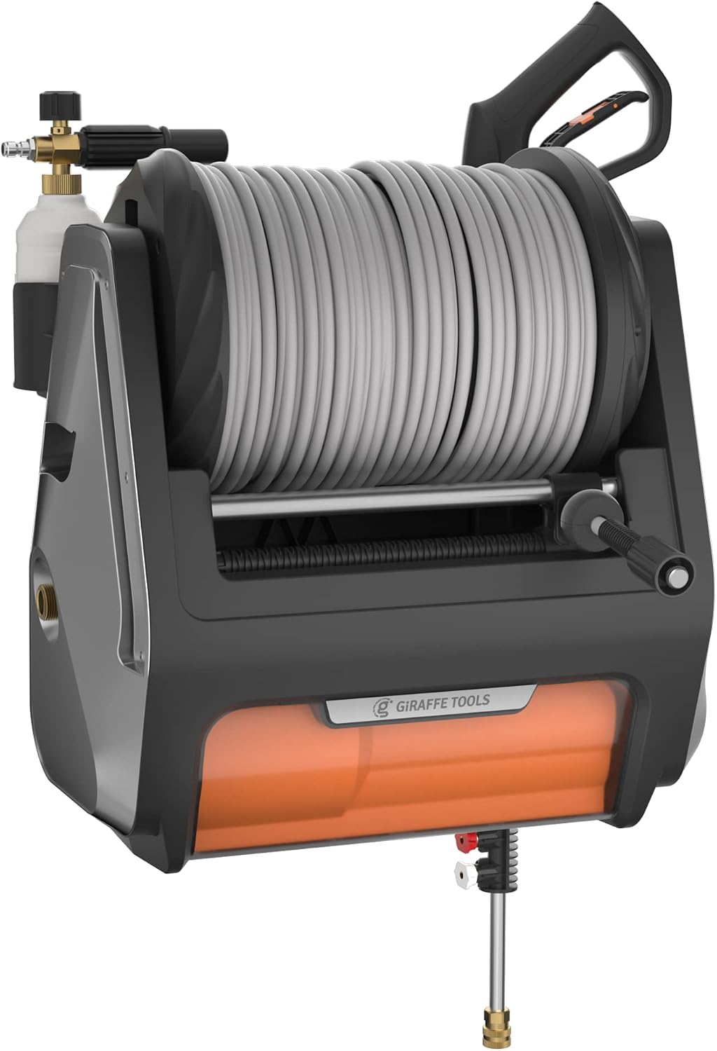 Grandfalls Pressure Washer PRO, Wall Mount Pressure Washer Electric with 100ft Retractable Hose Reel, Power Washer Reel Wall Mounted, Power Corded, Perfect for Cleaning