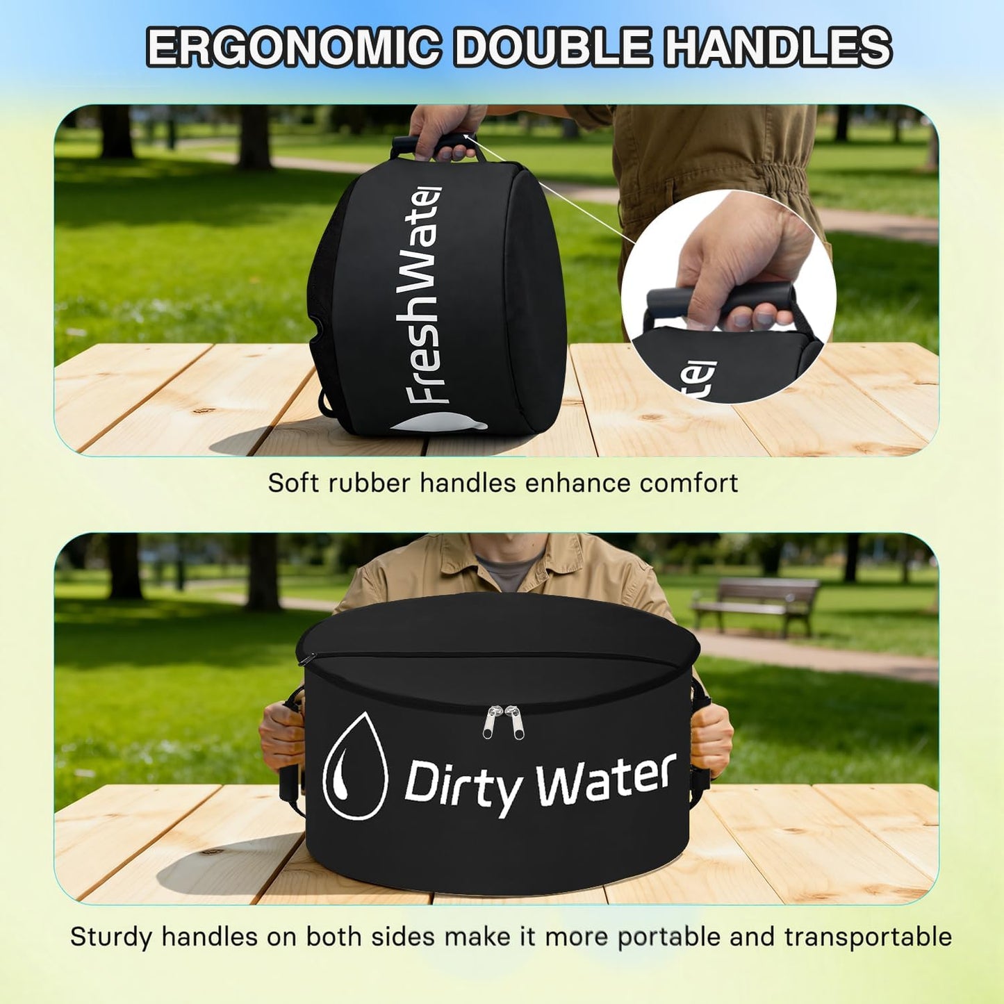 1 Pack RV Sewer Hose Storage Bag, Waterproof Black Dual Zipper