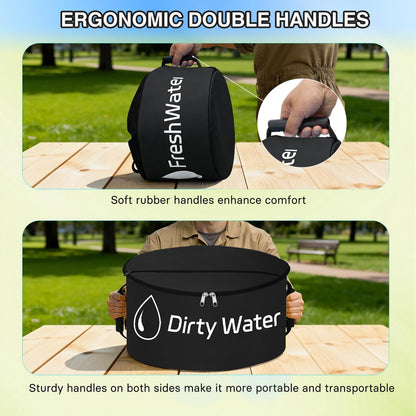 1 Pack RV Sewer Hose Storage Bag, Waterproof Black Dual Zipper