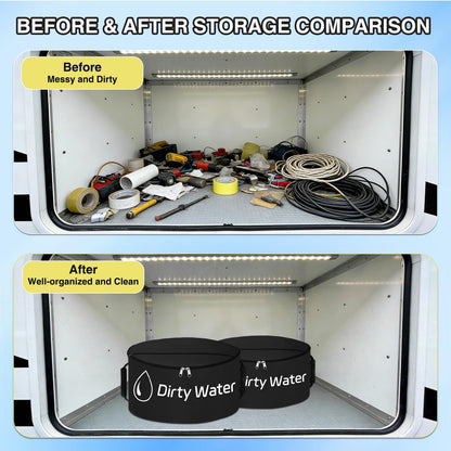 1 Pack RV Sewer Hose Storage Bag, Waterproof Black Dual Zipper