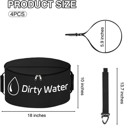 1 Pack RV Sewer Hose Storage Bag, Waterproof Black Dual Zipper