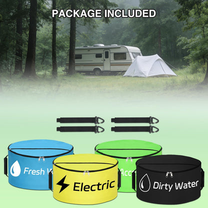 1 Pack RV Sewer Hose Storage Bag, Waterproof Black Dual Zipper