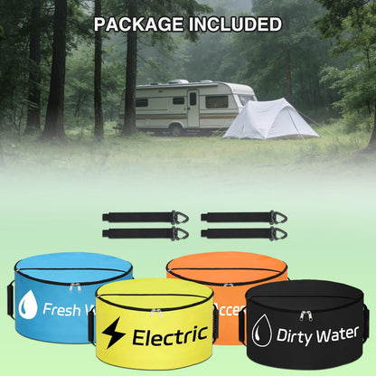 1 Pack RV Sewer Hose Storage Bag, Waterproof Black Dual Zipper