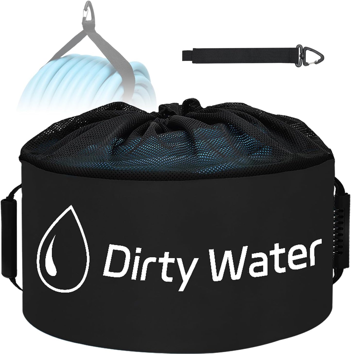 1 Pack RV Sewer Hose Storage Bag, Waterproof Black Dual Zipper
