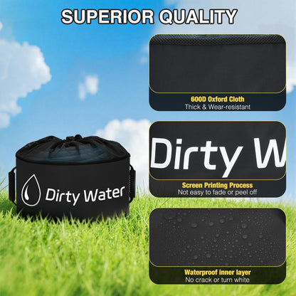 1 Pack RV Sewer Hose Storage Bag, Waterproof Black Dual Zipper