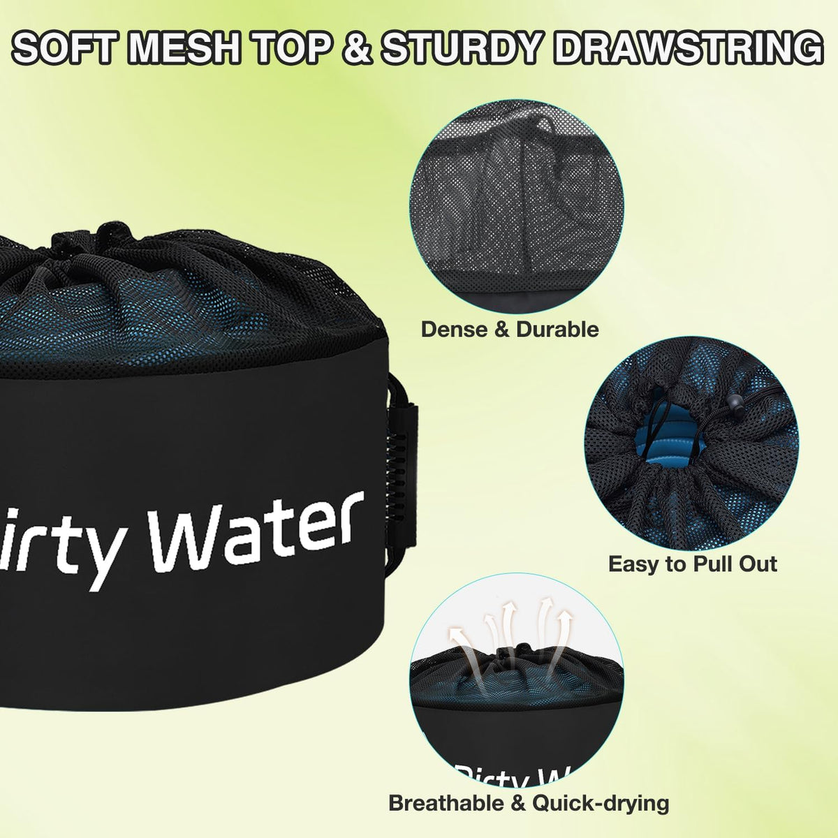 1 Pack RV Sewer Hose Storage Bag, Waterproof Black Dual Zipper