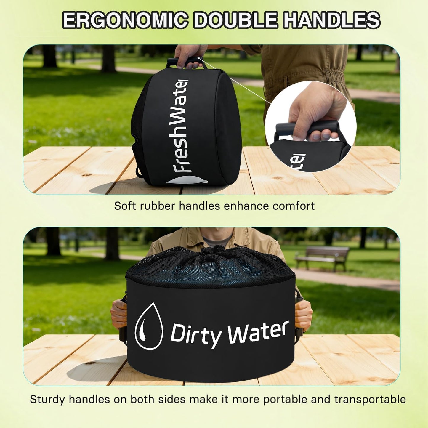 1 Pack RV Sewer Hose Storage Bag, Waterproof Black Dual Zipper