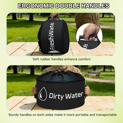 1 Pack RV Sewer Hose Storage Bag, Waterproof Black Dual Zipper