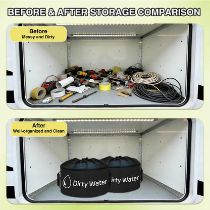 1 Pack RV Sewer Hose Storage Bag, Waterproof Black Dual Zipper